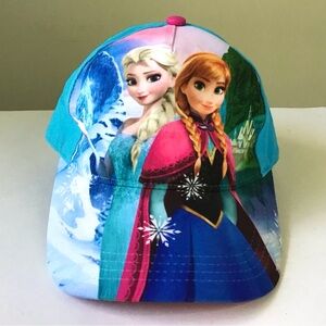 Disney Frozen Elsa & Anna Girl’s Hat Cap Youth Kids Aqua Blue Adjustable Back